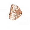 Natural Stone Flower of Life Ring in Stainless Steel.