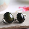 Natural Oval Obsidian Stone Ring