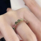 Bohemian Style Natural Stone Ring in Zinc Alloy and Acrylic