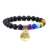 7 chakra bracelet with tree of life