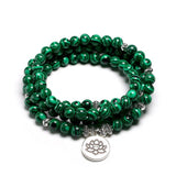 mala necklace in malachite