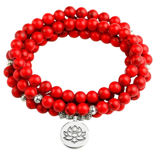 red mala necklace