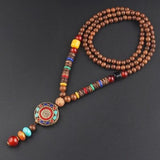 Tibetan wooden bead necklace