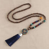 Tibetan necklace made of wooden beads.