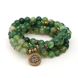 green Tibetan agate necklace