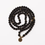 Tibetan lava stone mala