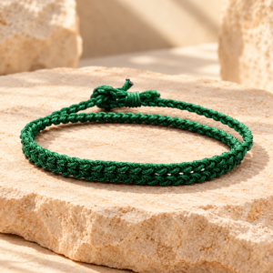 Green Minimalist Thread Rope Bracelet
