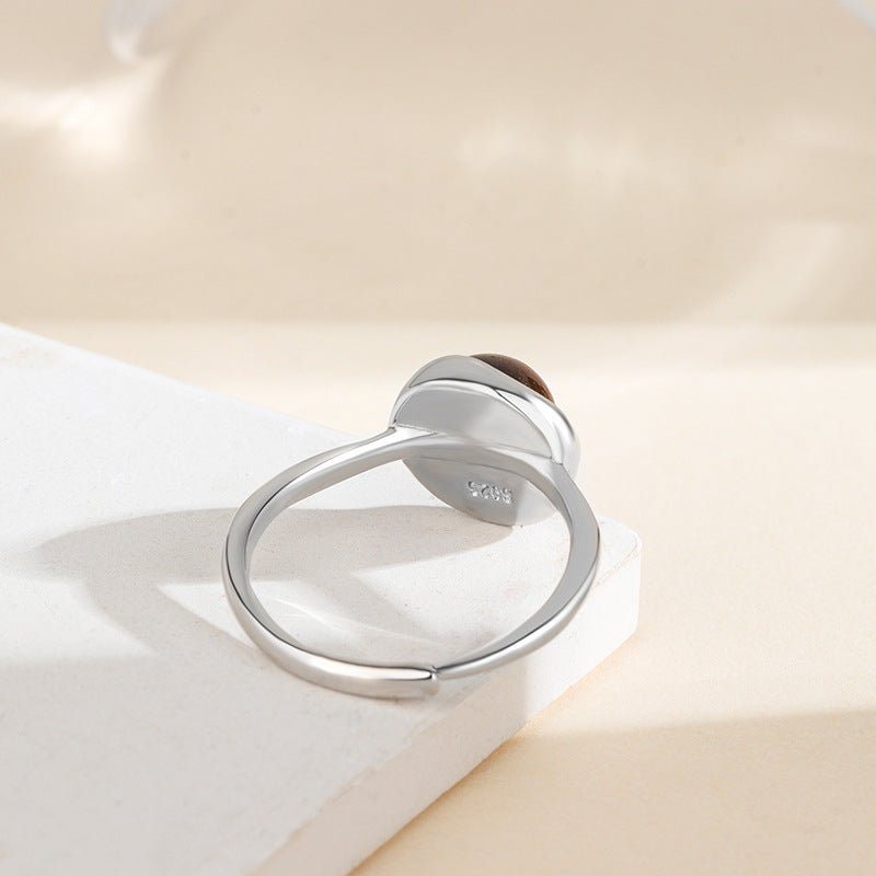 Adjustable "Shakti" Ring in Tiger's Eye & Silver – Bild 5