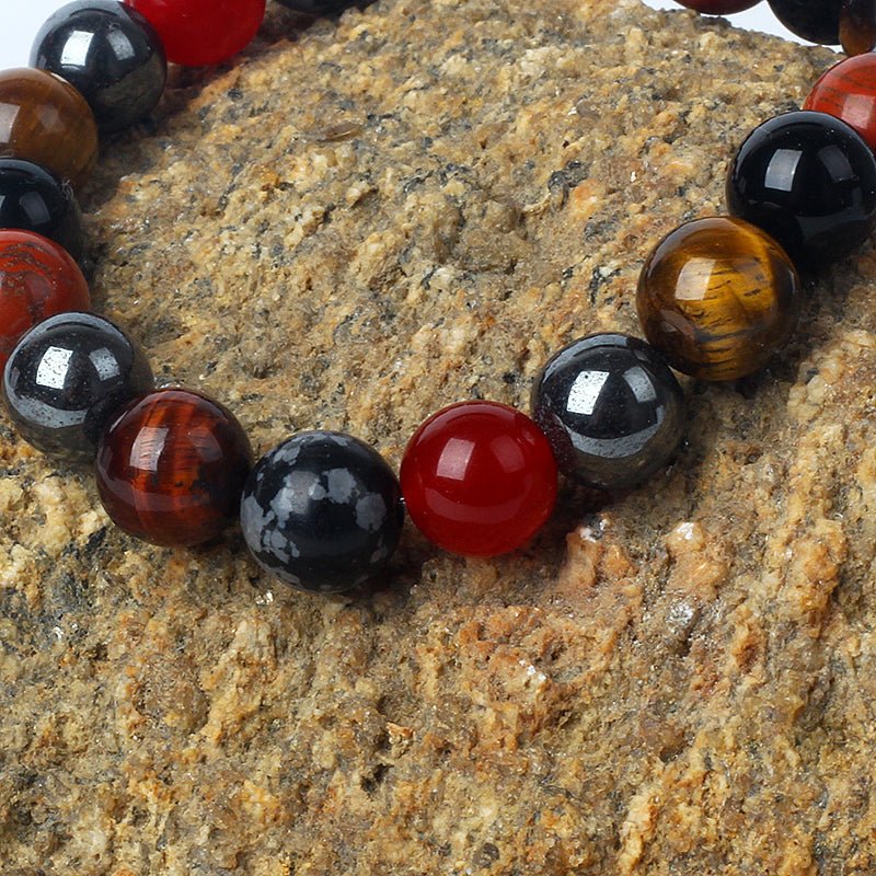 Bracelet "Anchorage & Protection" in Tourmaline, Red Jasper, Hematite & Tiger's Eye – Bild 3