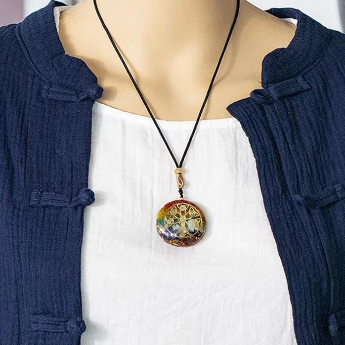 Orgonite Pendant "Tree of the 7 Chakras" - Image 2