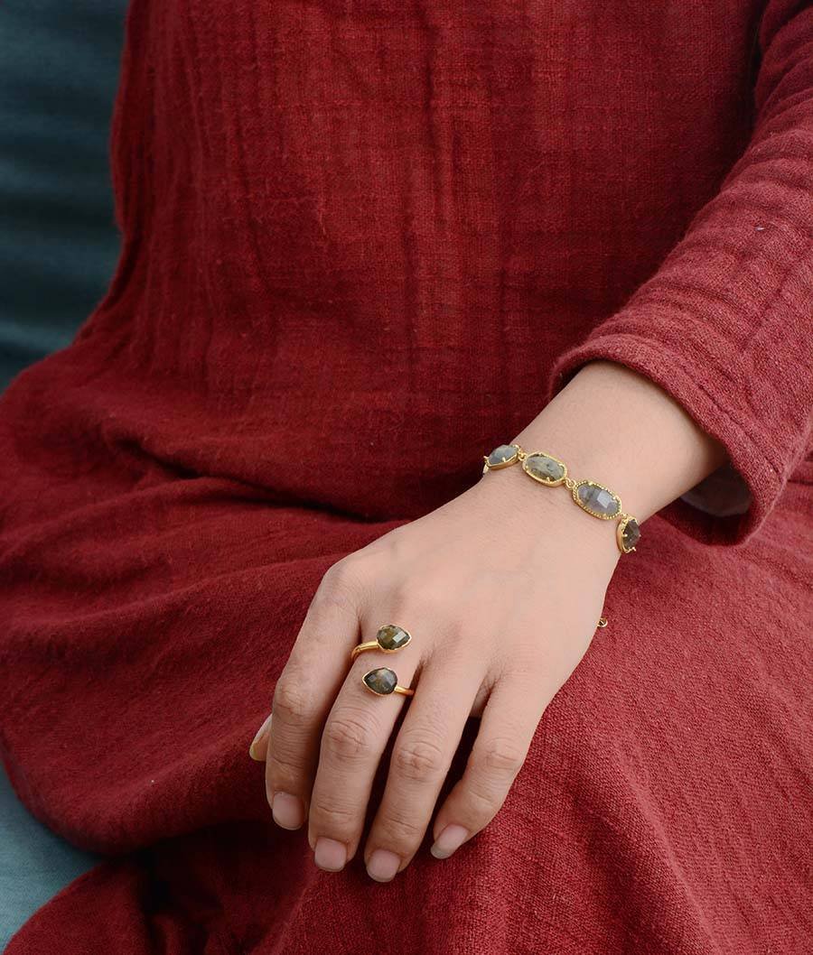 Gold Labradorite Ring - obrazek 4