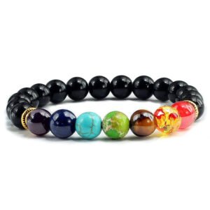 Obsidian 7 chakra bracelet