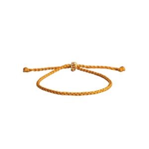 Tibetan macrame knot orange bracelet.