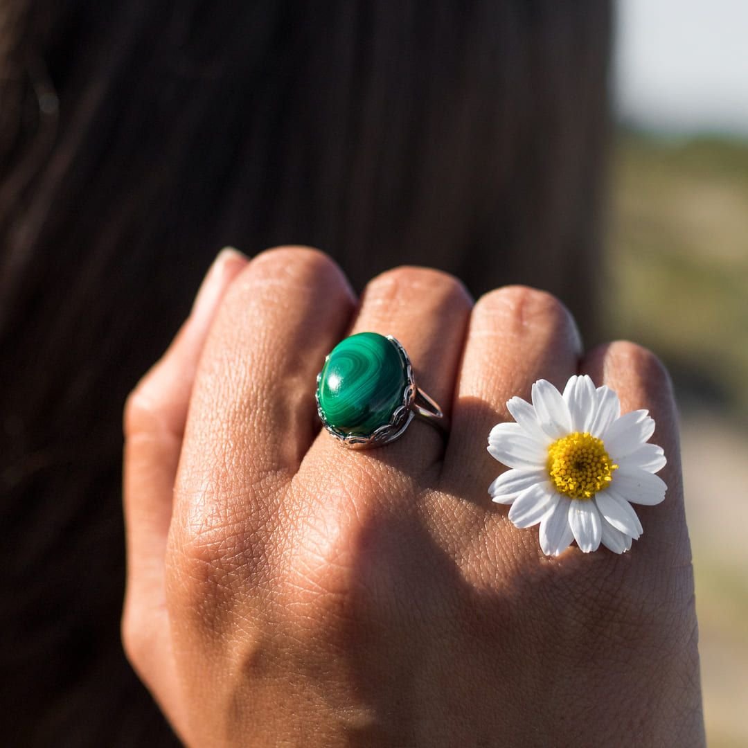 Adjustable Malachite Ring – Bild 2
