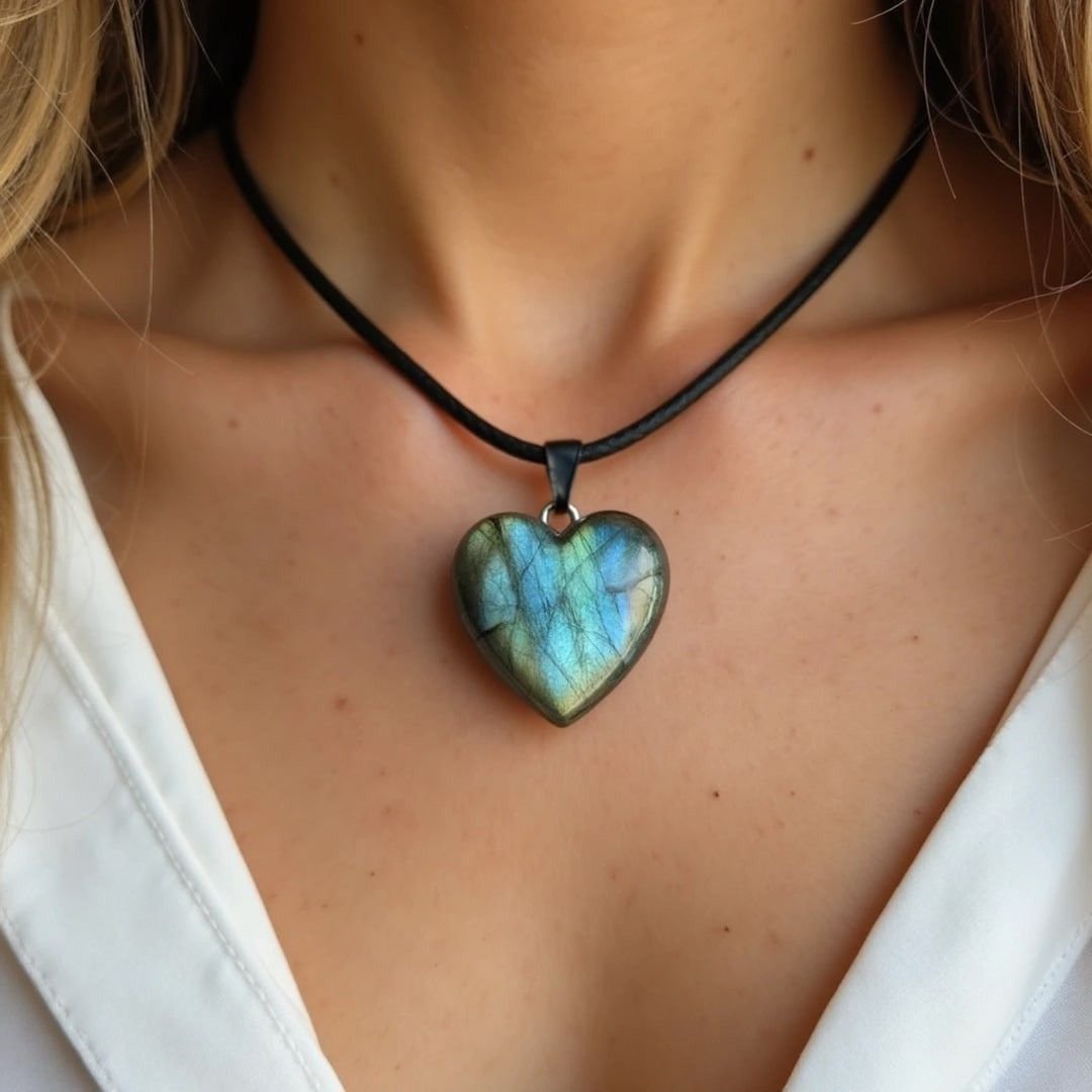 Heart Pendant in Labradorite – Bild 2
