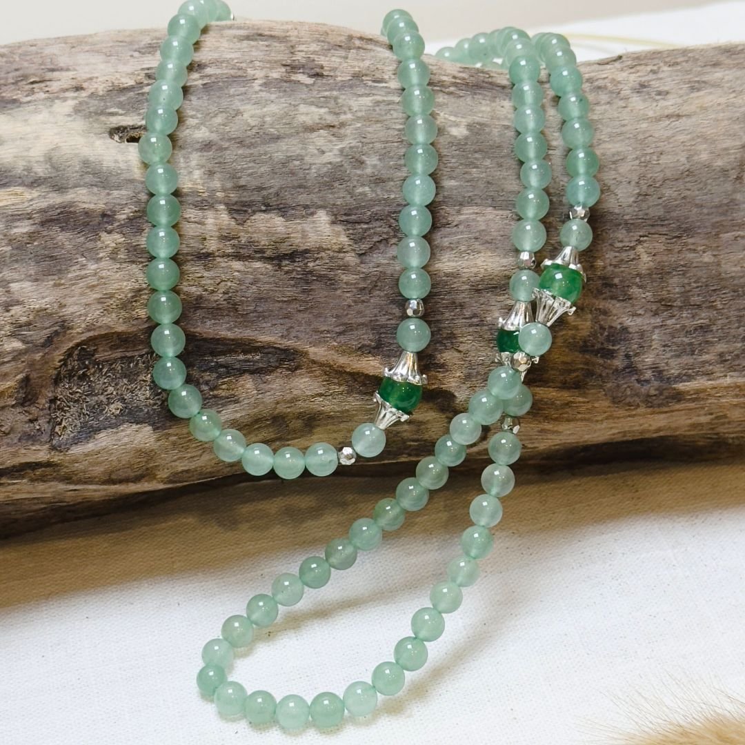 Bracelet Mala "Prosperity & Balance" in Green Aventurine – Bild 4