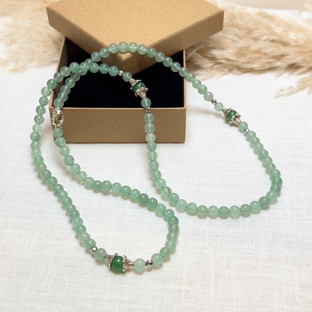 Bracelet Mala "Prosperity & Balance" in Green Aventurine – Bild 3