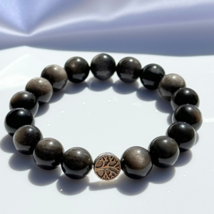 Armband „Schutz & Transformation“ aus Silberschimmer-Obsidian