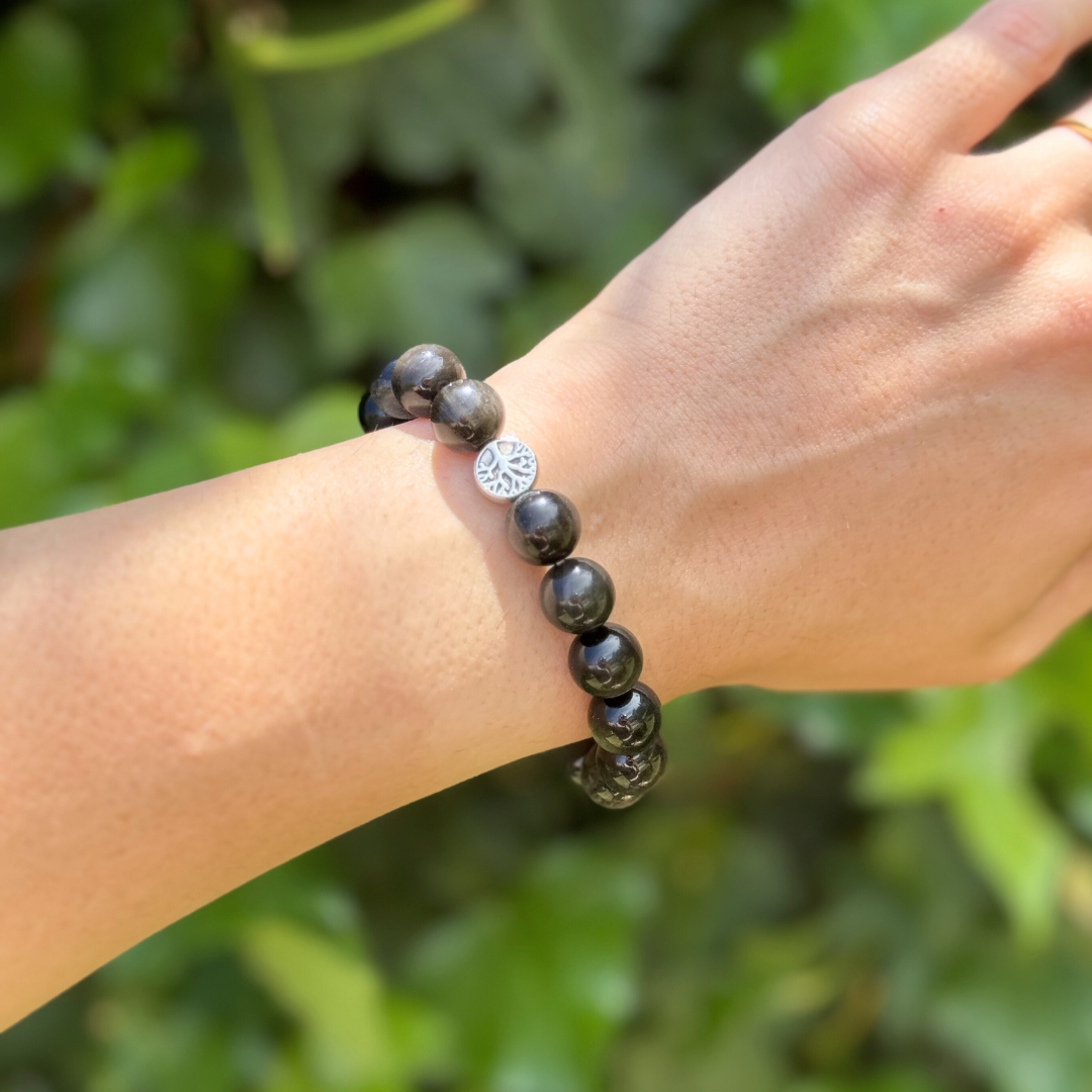 Bracelet "Protection & Transformation" in Silver Sheen Obsidian – Bild 2
