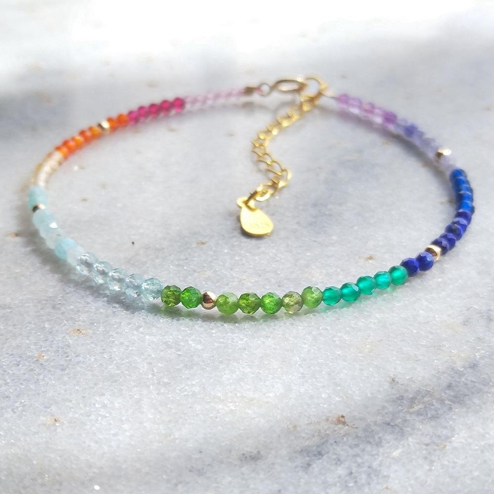 Bracelet Fin "Holisitic Rainbow" in Natural Stones – Bild 3