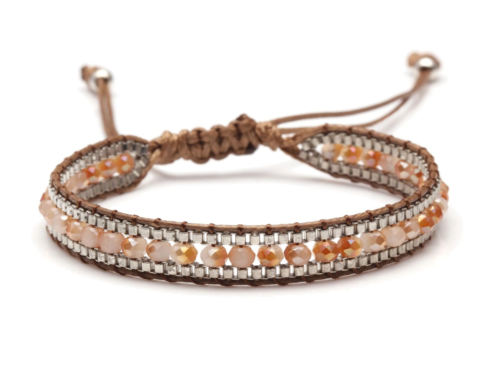 Multicolored faceted Crystal Beads Woven Bracelet - Image 11
