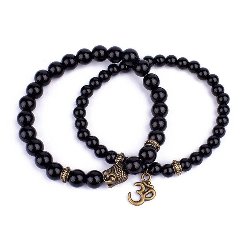 Vintage Cooper Lotus Ohm Buddha Beads Bracelet - Image 8