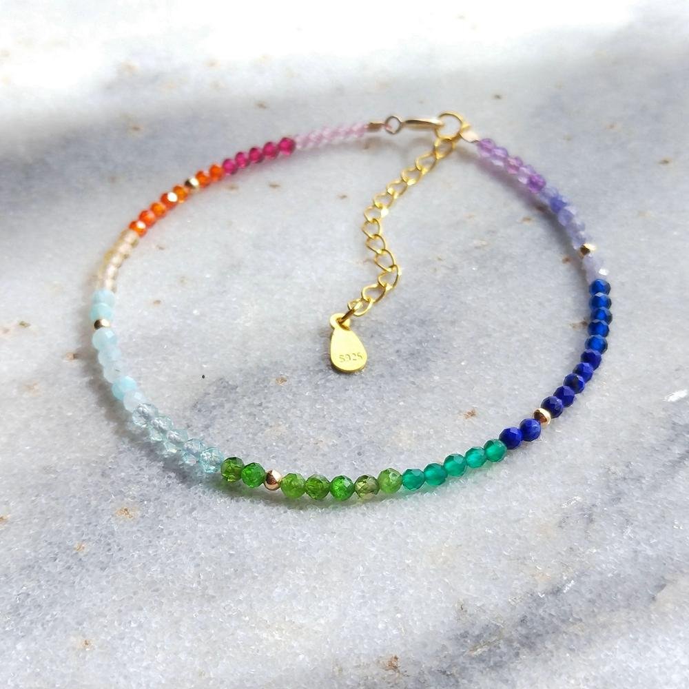 Bracelet Fin "Holisitic Rainbow" in Natural Stones – Bild 2