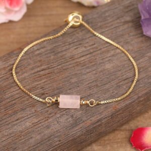 Feines verstellbares Armband mit Naturstein