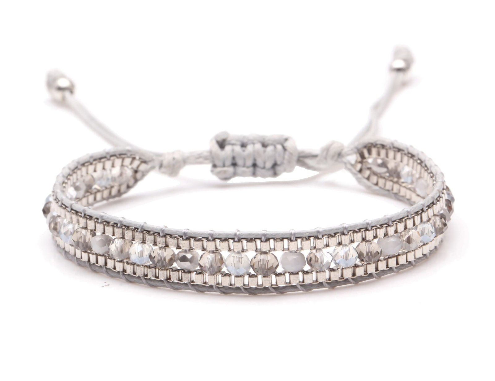 Multicolored faceted Crystal Beads Woven Bracelet - Image 12
