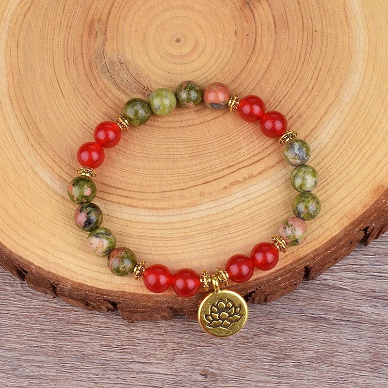 Vintage Cooper Lotus Ohm Buddha Beads Bracelet - Image 3
