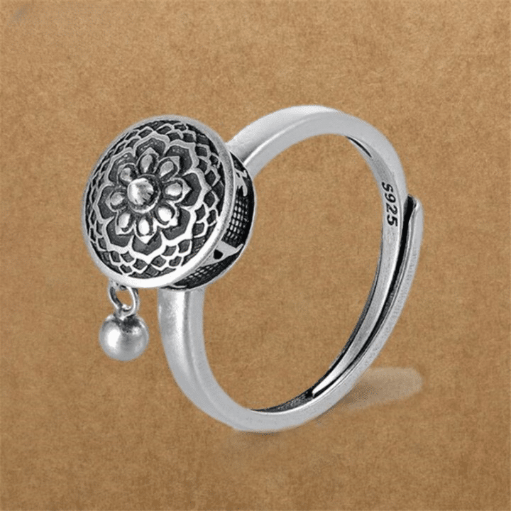 Vintage Tibetan Silver Mantra Ring – Bild 2
