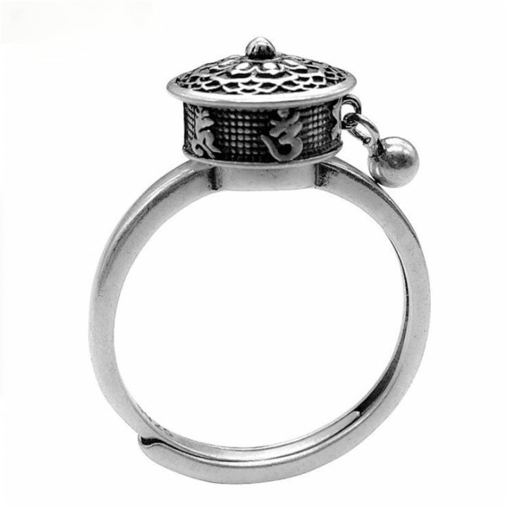 Vintage Tibetisch Silber Mantra Ring