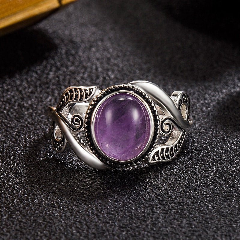 Vintage Amethyst Stone Ring for Women – Bild 3