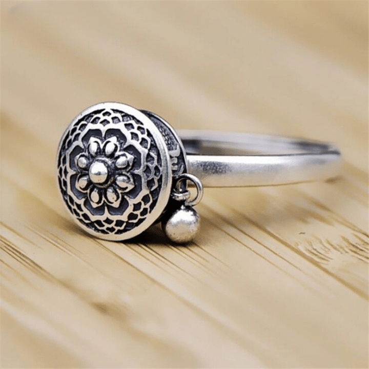 Vintage Tibetan Silver Mantra Ring – Bild 3