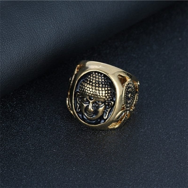 Metal ring with Buddha design – Bild 3