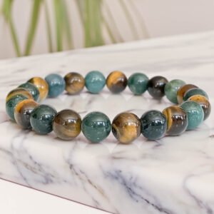 Armband "Balance & Schutz" in Tiger Eye & Moosachat