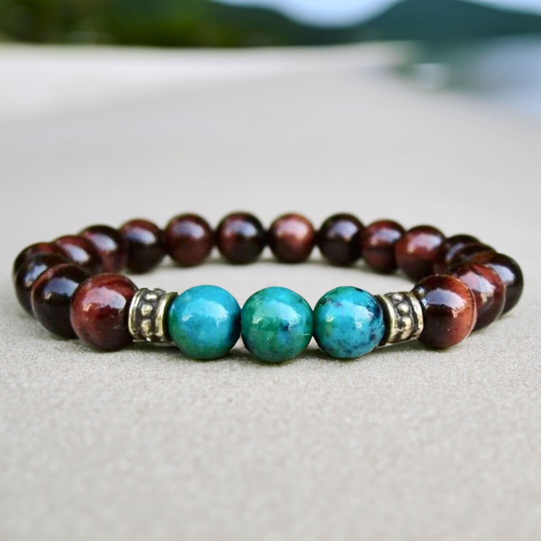 Armband "Inner Balance" in Bull's Eye & Chrysocolla
