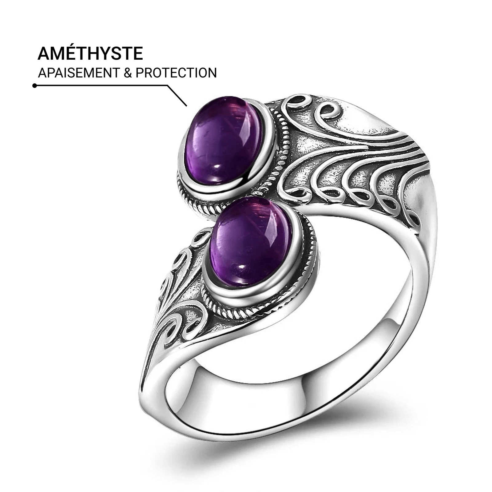 Amethyst & Silver "Sacred Connection" Ring – Bild 5