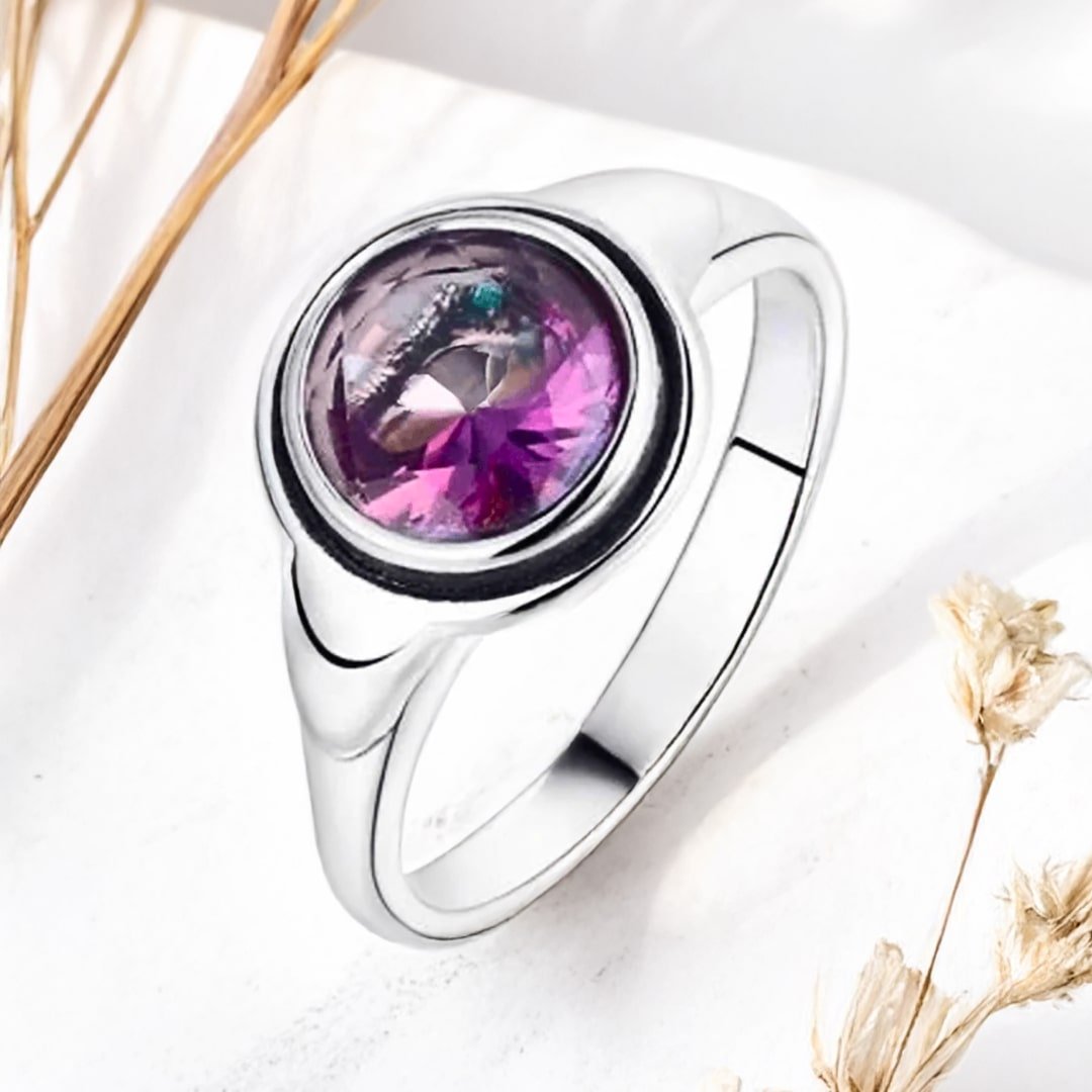 Rainbow Mystic Topaz & Silver Ring – Bild 3