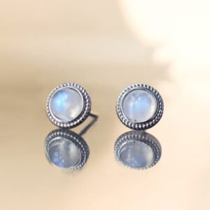 Stecker aus weißem Labradorit & Silber
