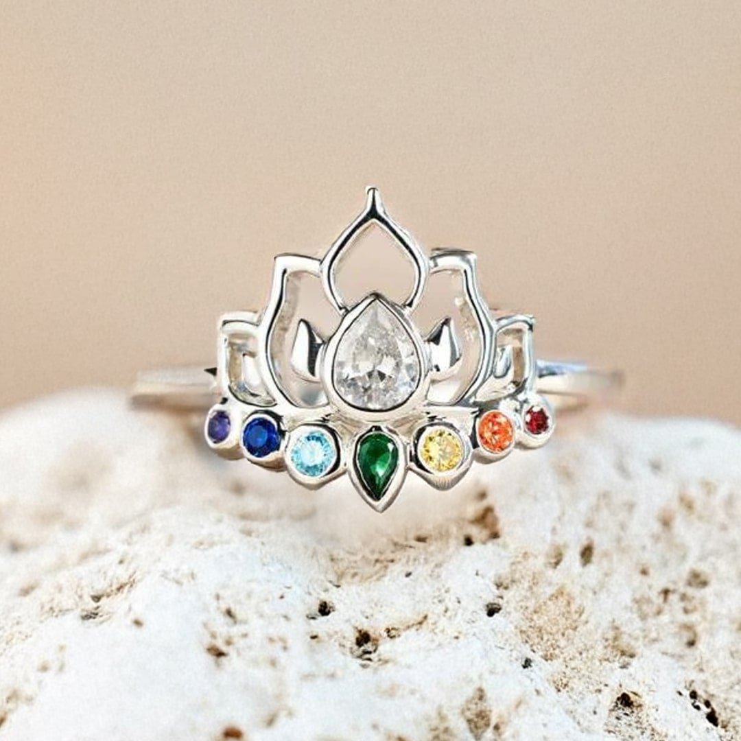 Verstellbar Ring "Crystalline Lotus"
