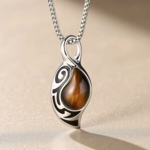 Tribal Shield Pendant in Tiger's Eye