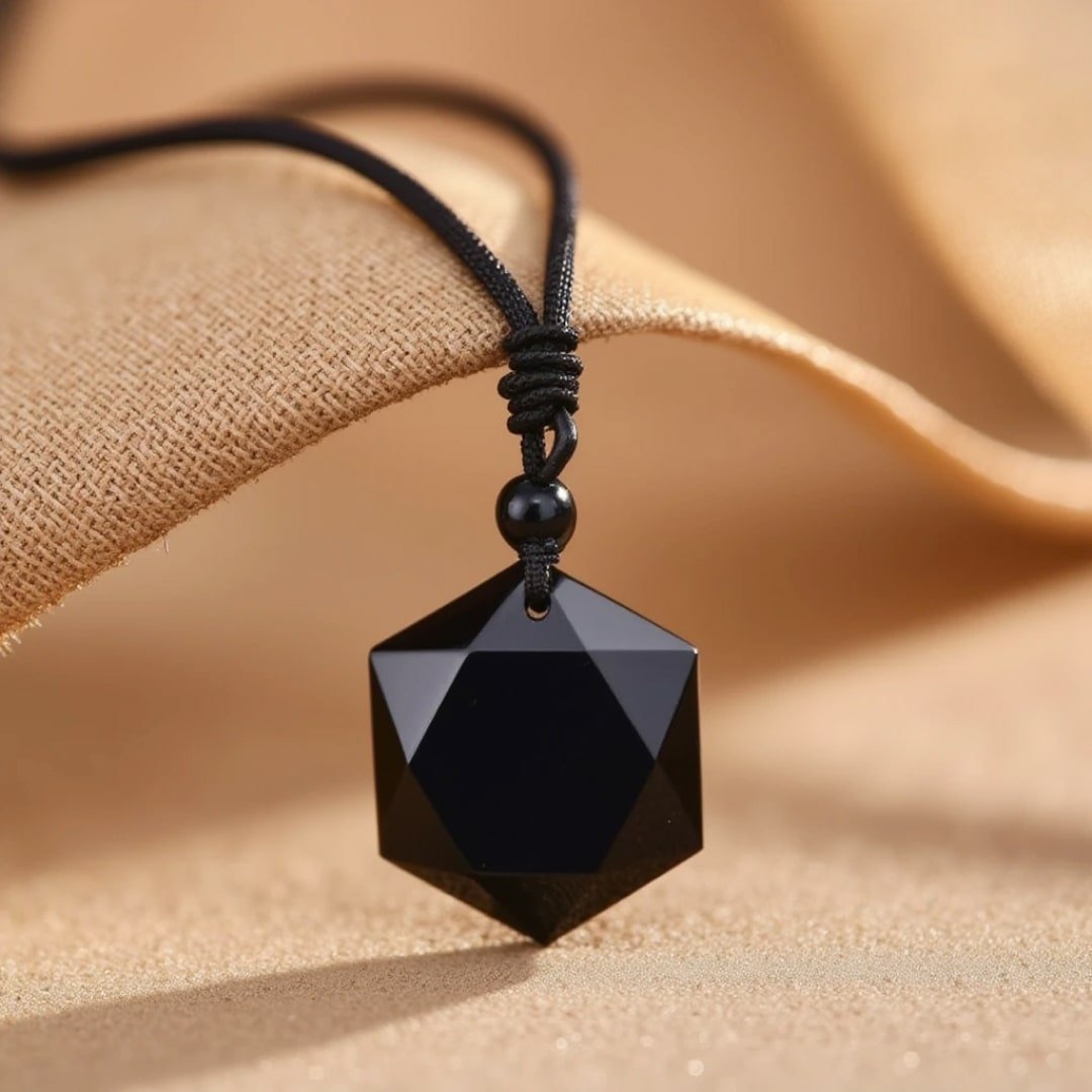Black Obsidian "Star" Pendant – Bild 3