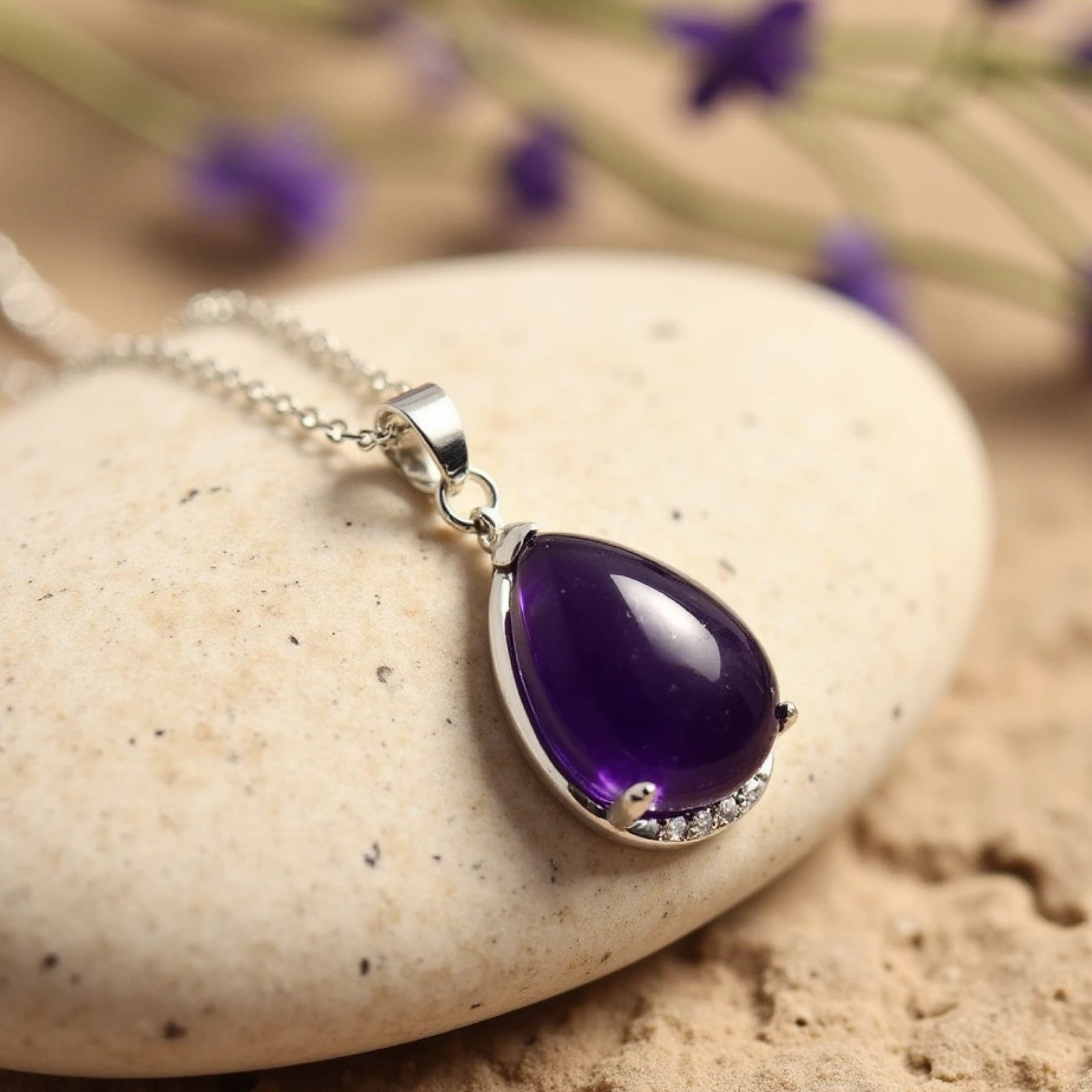 Tropfen-Anhänger aus Amethyst