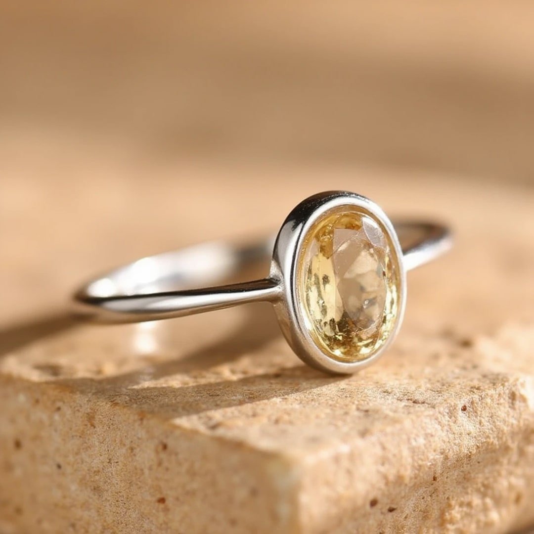 Verstellbar Ring "Golden Light" in Citrine