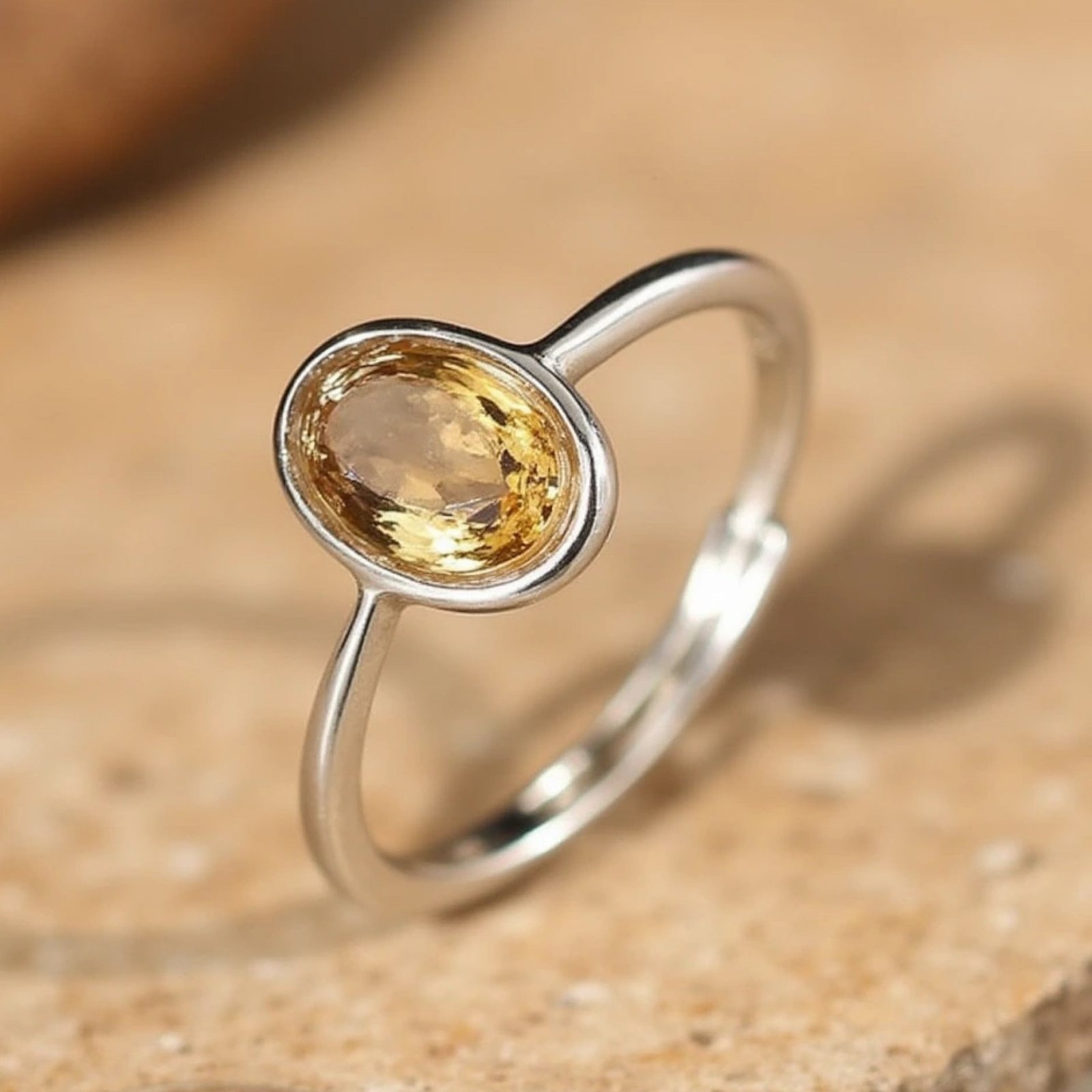 Adjustable Ring "Golden Light" in Citrine – Bild 5