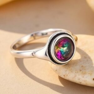 Regenbogen-Mystiktopas & Silber Ring