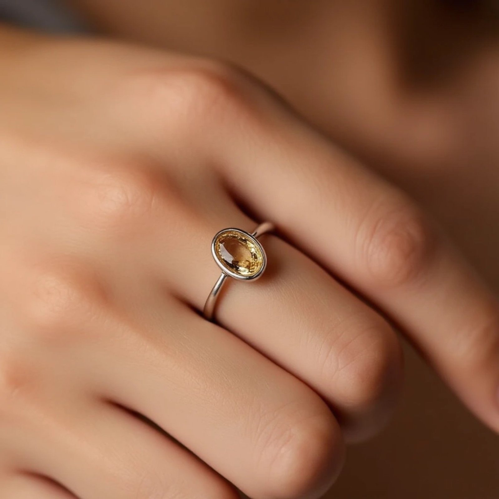 Adjustable Ring "Golden Light" in Citrine – Bild 2
