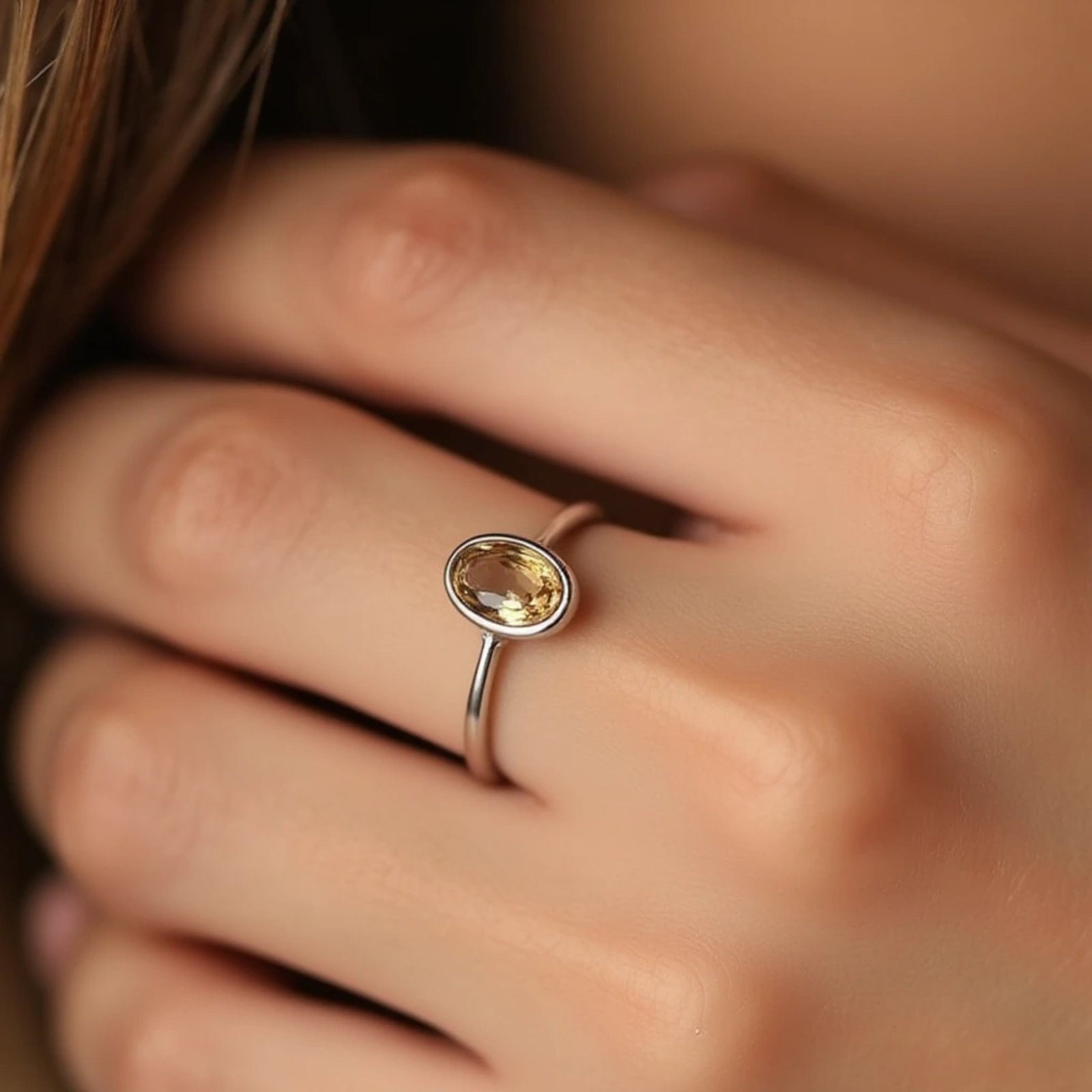 Adjustable Ring "Golden Light" in Citrine – Bild 4
