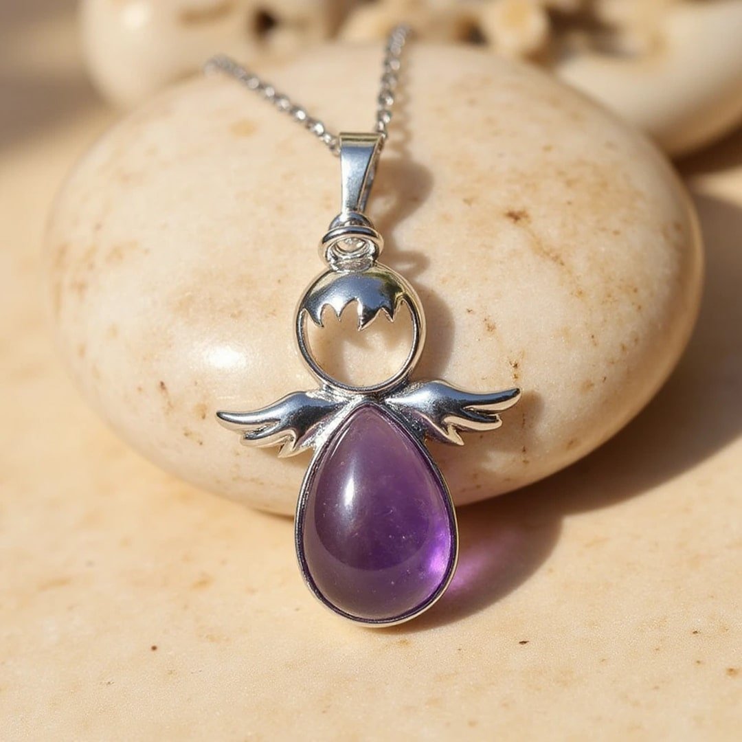 Small Angel Pendant and its Natural Stone – Bild 3
